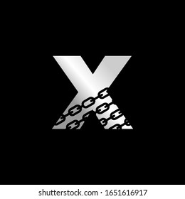 Initial Letter X with Chain