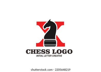 initial letter X chees horse logo