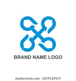 Initial letter X colorfull logo modern