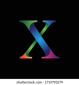 letra inicial x logotipo de concepto vectorial	