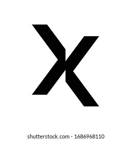 initial letter X cut off vector logo