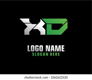 Initial letter X D logo template vector