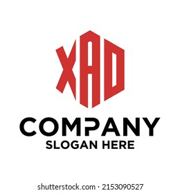 Letra inicial modelo de diseño vectorial del logotipo X A D