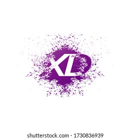 Letra inicial X y D, icono de logotipo XD Abstract Tpltter. Purple splash con el concepto de diseño vectorial del logotipo de letra oculta