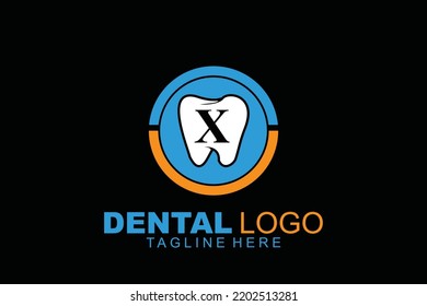 initial Letter X dental logo