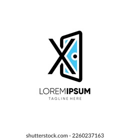 Initial Letter X Door Real Estate Logo Design Vector Icon Graphic emblem Illustration 