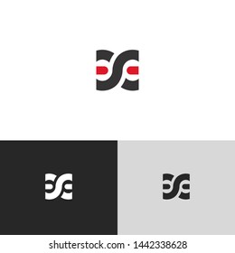 Initial Letter x e linked lowercase logo design template elements. Red letter Isolated on black white grey background. Suitable for business, consulting group company.