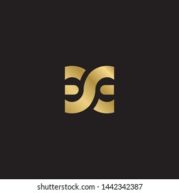 Initial letter x e linked lowercase logo design template elements. Gold letter Isolated on black  background. Suitable for business, consulting group company.