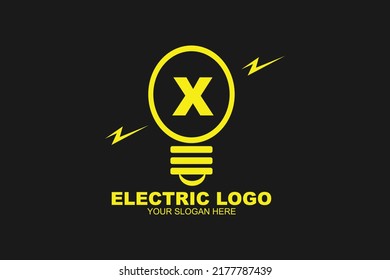 Initial Letter X Electric Lamp Logo