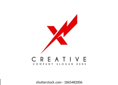 Initial letter X Electrical logo design vector illustration. Letter X Electrical Business logo design template element