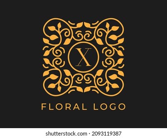initial letter X Elegant Floral Logo Vector Design illustrations Template. 
Vector Logo design for natural products, flower shop, cosmetics, Organic, ecology concepts, spa.
