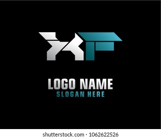 Initial letter X F logo template vector
