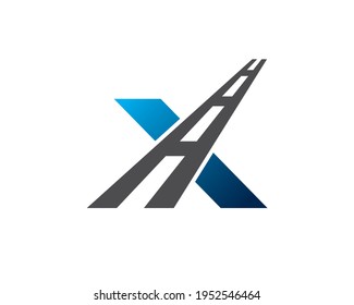 initial letter x forming highway asphalt road