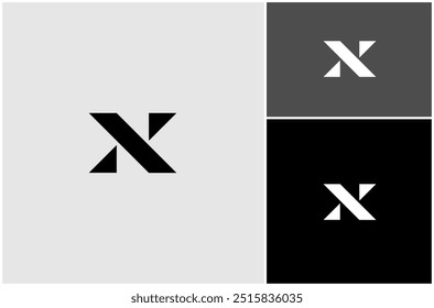 Initial Letter X Geometric Abstract Font Monogram Minimal Modern Vector Logo Design Illustration