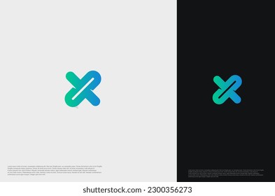 Initial Letter X gradient typography for business name. Vector logo inspiration