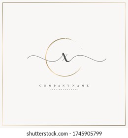 Initial Letter X handwriting logo hand drawn template vector, logo for beauty, cosmetics, wedding, fashion and business, and other
