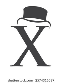 Initial Letter X Hat Logo Concept For Magic Hat Symbol Vector