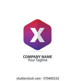 Initial Letter X Hexagon Logo 
