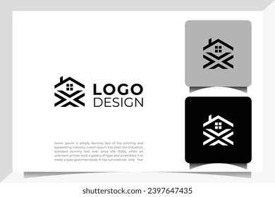 Initial letter X home house logo design. Vector illustration of home shaped for company