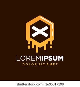 Initial Letter X with Honeycomb Logo Design