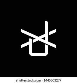 Initial letter X and J, XJ, JX, overlapping interlock monogram logo, white color on black background