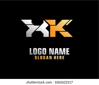 Initial letter X K logo template vector