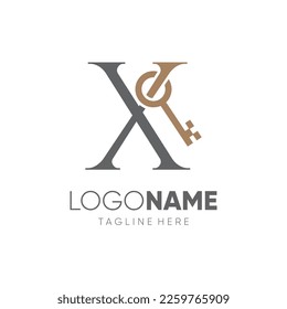 Initial Letter X Key Logo Design Vektorsymbol Grafik-Emblem-Illustration
