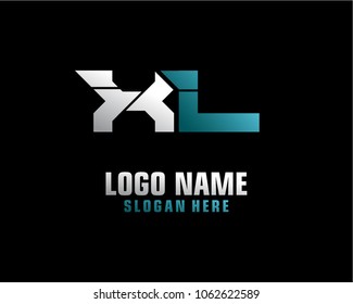 Initial letter X L logo template vector