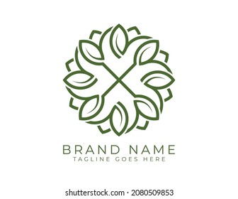 letra inicial logotipo de la flor de hoja X. Ilustraciones del vector con logotipo floral. Diseño de logotipo vectorial para productos naturales, florería, cosméticos, floral, orgánica, ecología, salud, spa.