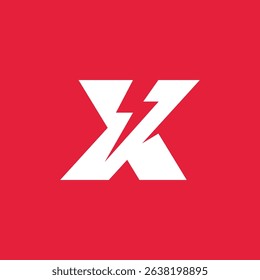 Initial Letter X Lightning Voltage Logo design vector template