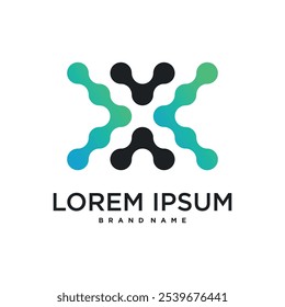 Logotipo inicial de la letra X, diseño conceptual abstracto. Vector de Premium