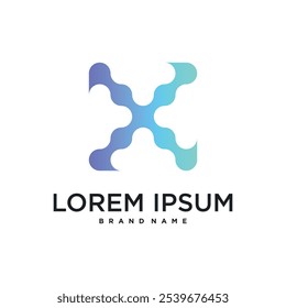 Logotipo inicial de la letra X, diseño conceptual abstracto. Vector de Premium