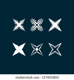Initial letter X logo design vector unique White color set