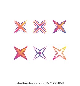 Initial letter X logo design vector unique colorful set