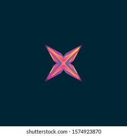 Initial letter X logo design vector unique colorful