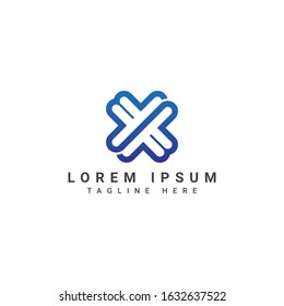 initial letter X logo design template,Letter X logo design concept with negative space style. Abstract sign constructed from check marks. Vector elements template icon. White color