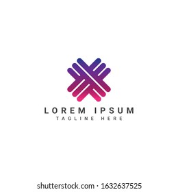 initial letter X logo design template,Letter X logo design concept with negative space style. Abstract sign constructed from check marks. Vector elements template icon. White color
