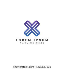 initial letter X logo design template,Letter X logo design concept with negative space style. Abstract sign constructed from check marks. Vector elements template icon. White color