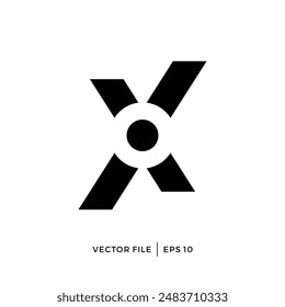 Anfangsbuchstabe X-Logo-Design mit Punkt