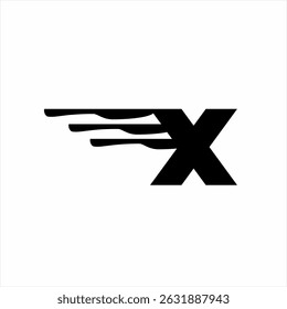 Initial letter X logo design with fast concept.