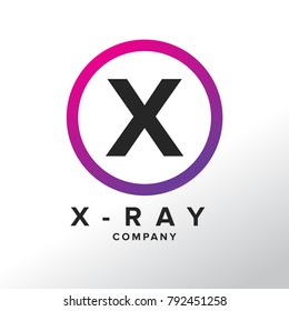 Initial Letter X logo Design Template With Circle Colored
