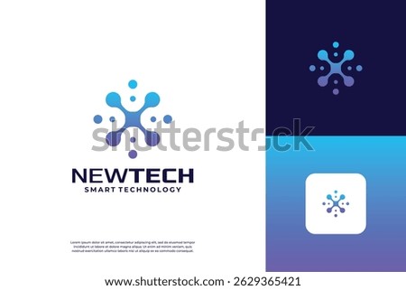 Initial letter X logo design with dot connect concept