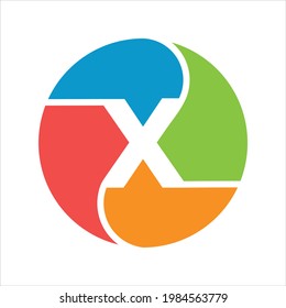 Initial letter X logo designs. Letter X Colorful vector logo design template