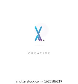 Initial Letter X Logo with dot. Design Vector Logo Template