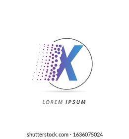 Initial Letter X Logo with Dots. Fast Logo Design Vector Template 