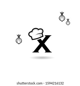 Initial Letter X Logo with hat chef for Restaurant logo