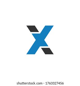 initial letter X logo, line art style design template