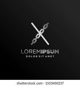 Initial Letter X Logo with Linked Chain