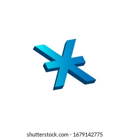 initial letter x logo prospective blue