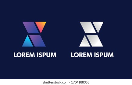 Initialbuchstabe X Logo mit glänzendem Hintergrund. Buchstabenkombination Logo-Design für kreatives Web-Business und Unternehmen.Letter X Vektorillustration Design Template.Abstract X Brief .